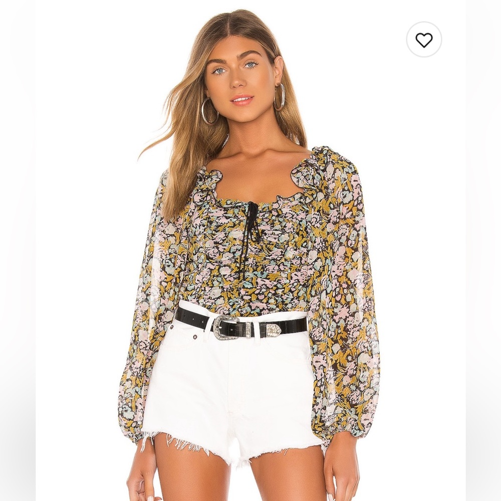 Free People Mabel Printed Blouse. Size XS